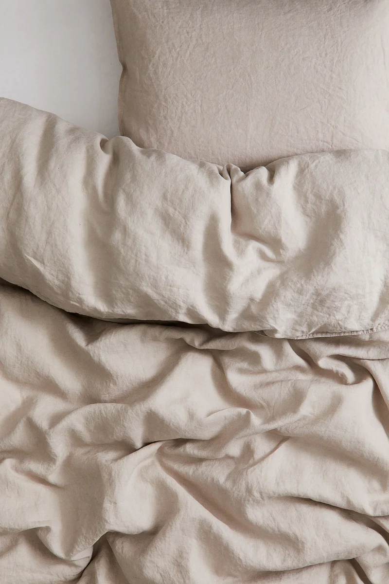 H&M Washed linen duvet cover set
