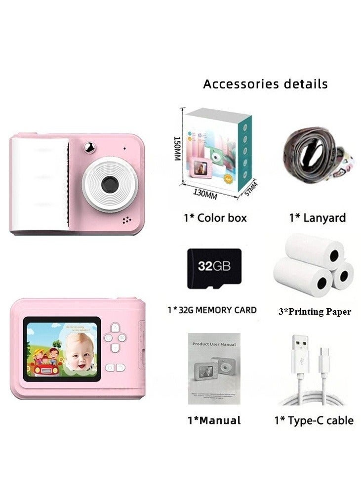 Kids Camera Toys for 3-10 Year Old Girls Boys, Children Instant Print Camera as Portable Toy, Best Christmas, Birthday, Festival Gift for Kids - 32G SD Card Included - Image 1