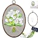 FONNUY Ribbon Embroidery 3D Flowers Pattern Design Kit Embroidery DIY Handwork Set Oval Home Decoration White Tulip - Image 2