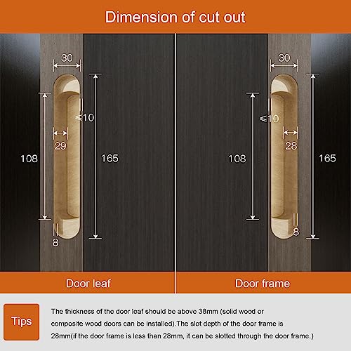 YAGU 6.5 inch Hidden Door Hinge 3 Way Adjustable Invisible Hinges for Doors Zinc Alloy Secret Door Hinges Concealed Door Butt Hinge 180 Degree Swing Black Door Hinge 1PC - Image 5