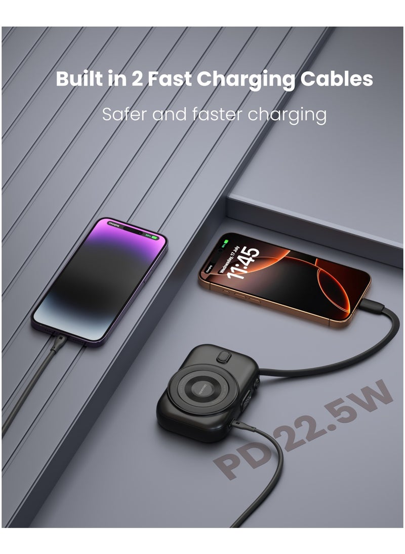 Moxedo Moxedo Snap-On Wireless Charging Power Bank 8000mAh 15W PD Fast Charging Portable Charger with Built-in USB-C Cable  - Image 4