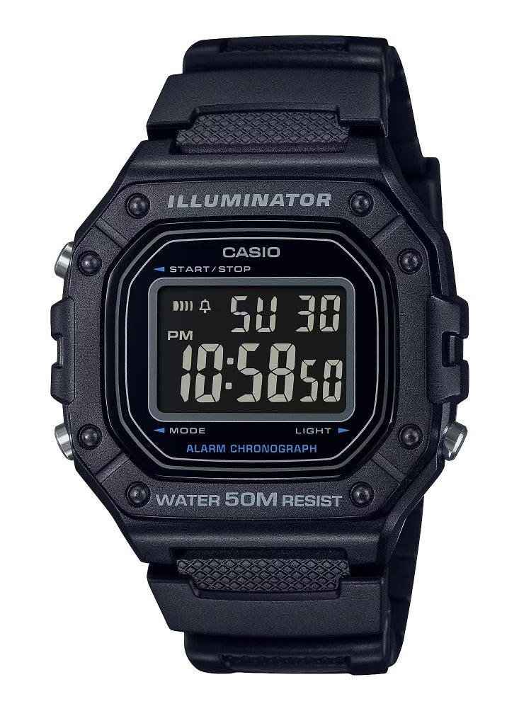 CASIO - Illuminator 44MM 5ATM Multi Function W-218H-1BVDF - Image 1