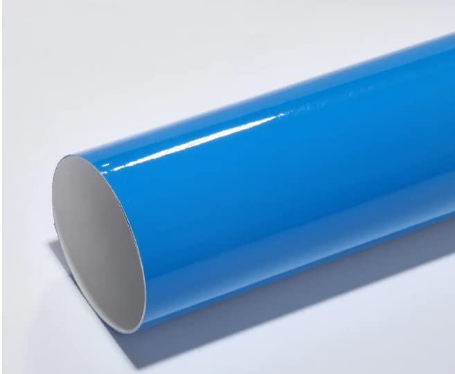 COSMOS STAR™ Vinyl Wrap Sheet for Car & Bike Self Adhesive Wrap Sticker and Decal Roll Film for Auto Vehicle Motorcycle (2 Feet by 10 Feet, Blue Glossy Wrap) - Image 1