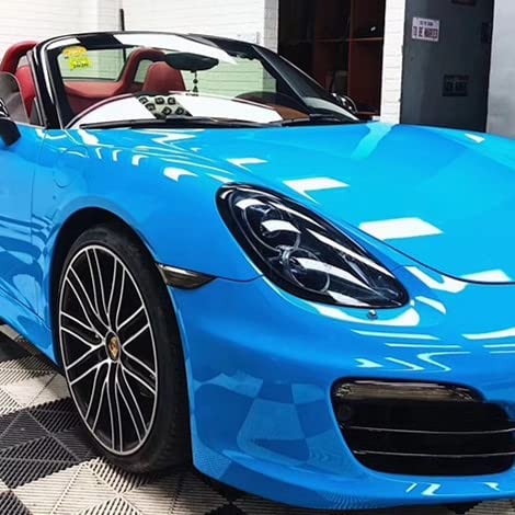 COSMOS STAR™ Vinyl Wrap Sheet for Car & Bike Self Adhesive Wrap Sticker and Decal Roll Film for Auto Vehicle Motorcycle (2 Feet by 10 Feet, Blue Glossy Wrap) - Image 2