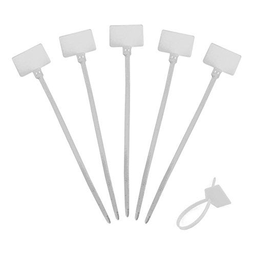 Amgate Write on Tags Wire Zip Ties Cable Mark Tags Nylon Power Marking Label (300Pcs) - Image 1