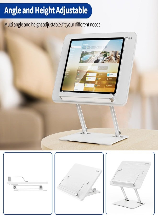 BESIGN BS01 Book Stand for Reading, Adjustable Book Holder, Ergonomic Laptop Stand with Elastic Page Clips for Music Scores, Recipe, Tablet, Laptop (White) - Image 5
