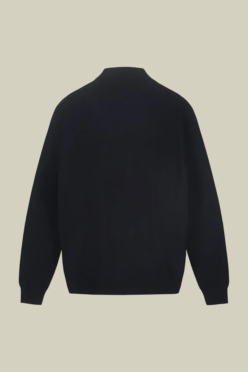 Doppelganger Blue Men's 100% merino wool turtleneck jumper regular fit - DK Blue for Men | Best Price UAE