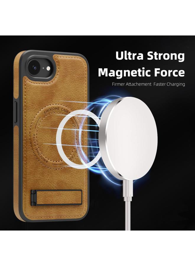 S-TOP Case For iPhone 16e Multi-function Holder MagSafe PU Phone Case - Image 2