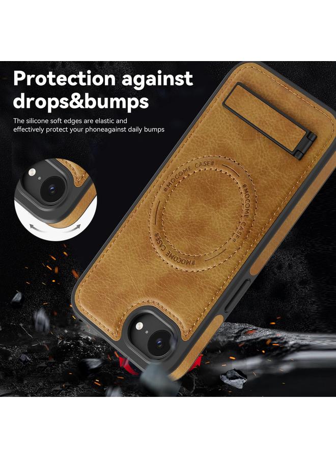 S-TOP Case For iPhone 16e Multi-function Holder MagSafe PU Phone Case - Image 5