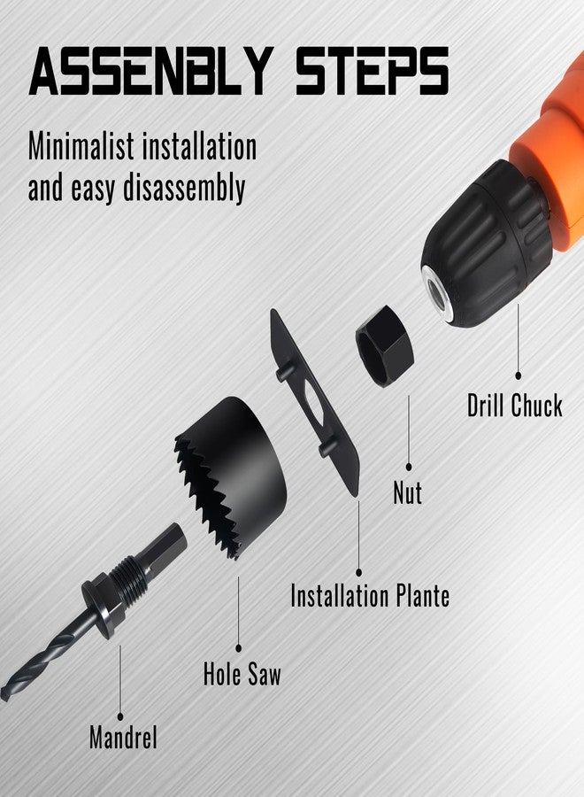 كيندو مجموعة منشار ثقب كندو، 23 قطعة مع شفرات منشار من 3/4 بوصة إلى 6 بوصة (19 مم - 152 مم)، دعامات، رؤوس مثقاب، لوحة تركيب، مفتاح سداسي، مثالية للخشب اللين والبلاستيك وألواح البولي فينيل كلوريد والجدران الجافة مع حقيبة تخزين - Image 3