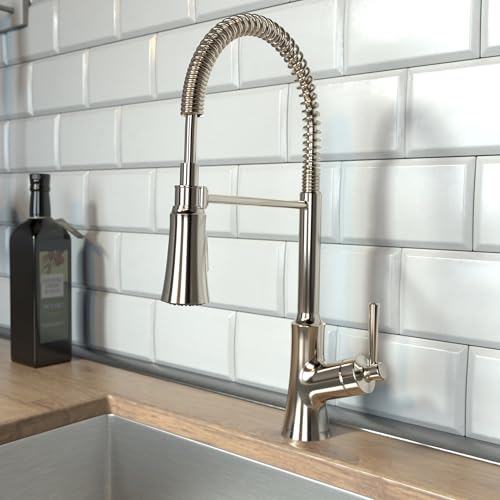 hansgrohe Joleena Brushed Nickel Commercial Kitchen Faucet, Kitchen Faucets with Pull Down Sprayer, Faucet for Kitchen Sink, Polished Nickel 04792830 19.3-Inches Tall - Image 2