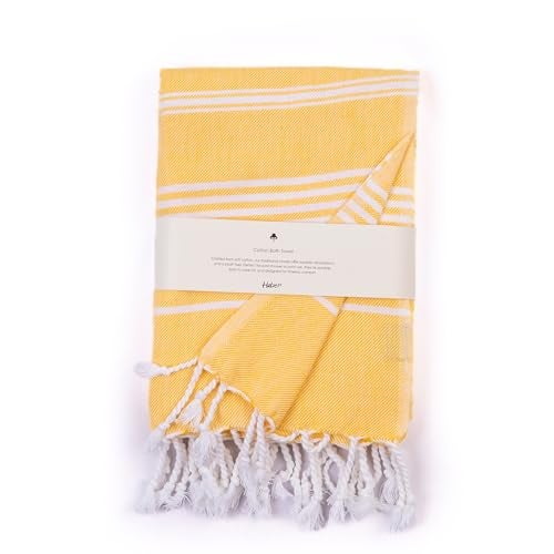 HABER Bath Towel Cotton, Ultra Soft & Highly Absorbent, Quick Dry Lightweight Luxury Towel for Bathroom, Spa & Travel-Lemonade Fizz (Pack of 1, Large Size 76x 152cm, Summer Friendly, Fast Drying) - Image 1