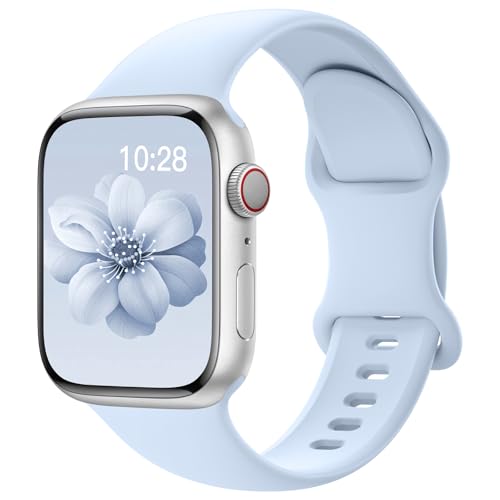 SuperNaNa Sport Silicone Band Compatible with Apple Watch Bands 40mm 38mm 41mm 44mm 45mm 42mm 49mm Women Men,Soft Wristband Waterproof Replacement Sport Strap for iWatch Bands Series 9 8 7 6 5 4 3 2 1 SE Ultra - Image 1