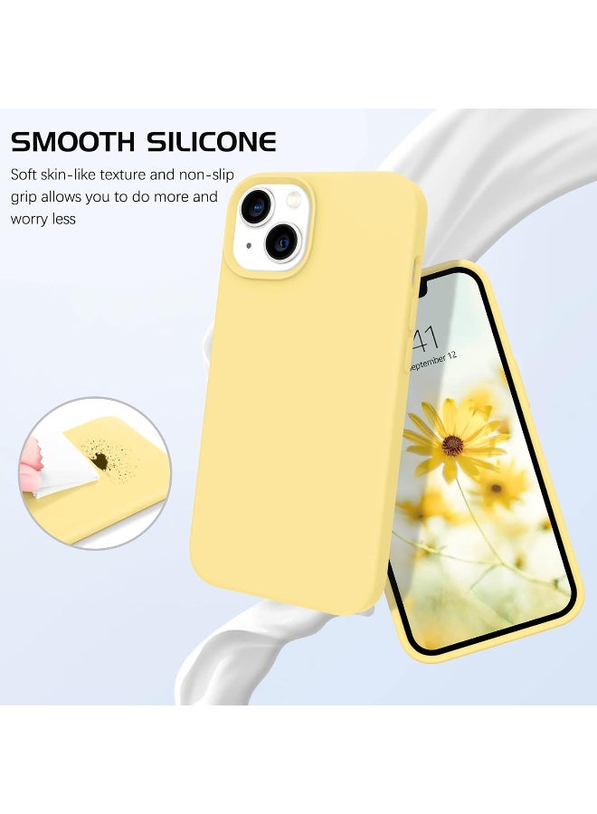 Silicone Case for iPhone 13  Silky Soft Touch Full-Body Protective Phone Case, Anti-Scratch Shockproof Cover with Microfiber Lining (YELLOW) - Image 3