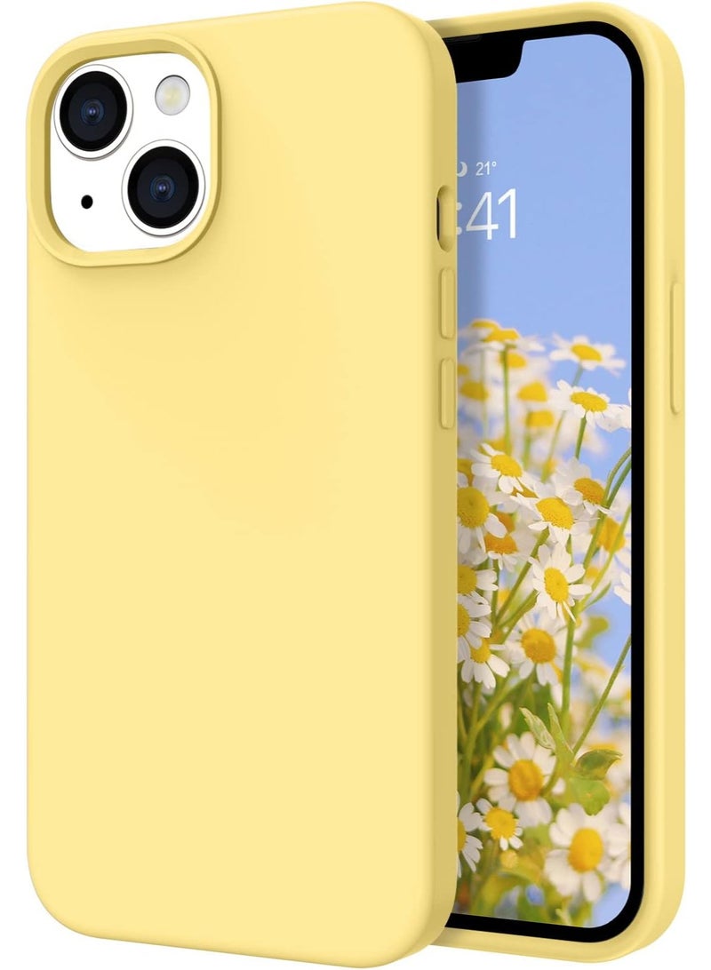 Silicone Case for iPhone 13  Silky Soft Touch Full-Body Protective Phone Case, Anti-Scratch Shockproof Cover with Microfiber Lining (YELLOW) - Image 1