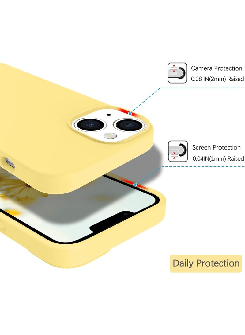 Silicone Case for iPhone 13  Silky Soft Touch Full-Body Protective Phone Case, Anti-Scratch Shockproof Cover with Microfiber Lining (YELLOW) - Image 2