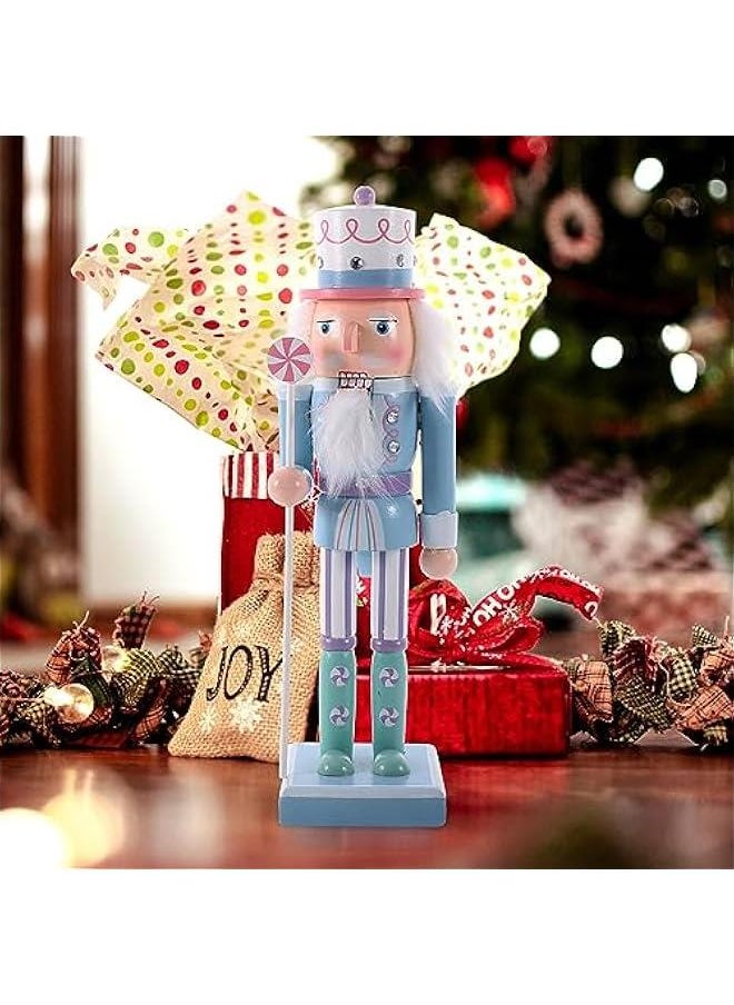 Arabest Blue Wooden Nutcracker Figures for  Holiday Party Table Decoration  - Image 2