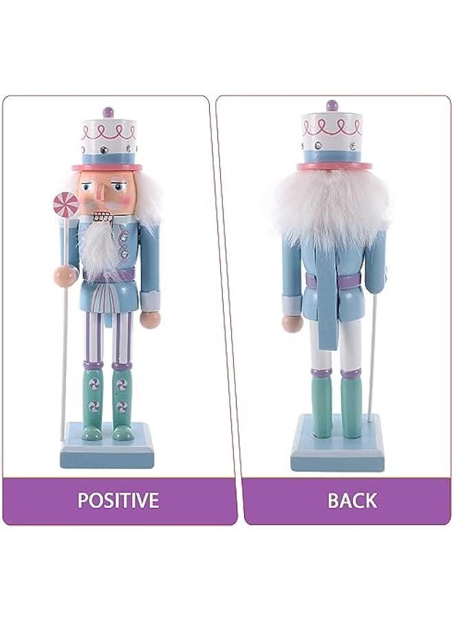 Arabest Blue Wooden Nutcracker Figures for  Holiday Party Table Decoration  - Image 4