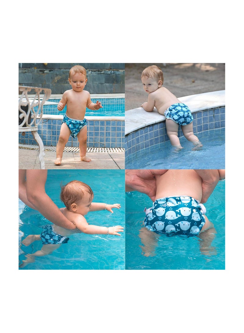 ALVABABY Baby Swim Diapers 2pcs Reuseable Washable & Adjustable for Swimming Lesson & Large Size Baby Boy ZSW18-21 - Image 4