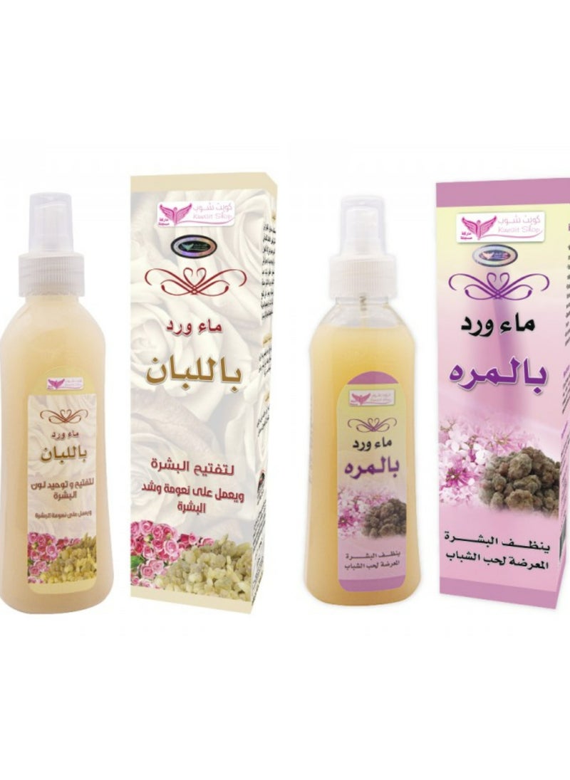 Kuwait Shop Rose water with frankincense 200ml+Rose water with Myrrh 200ml  - Image 1