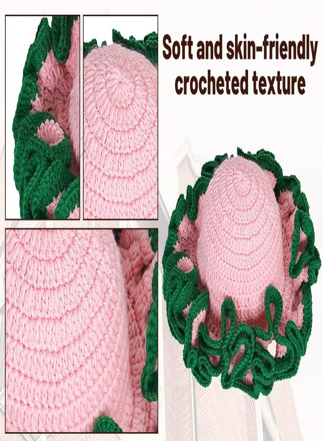 URTERYSER Hat, Adult Crochet Bucket Handmade Ruffled Brim Fisherman Windproof Hat - Image 3
