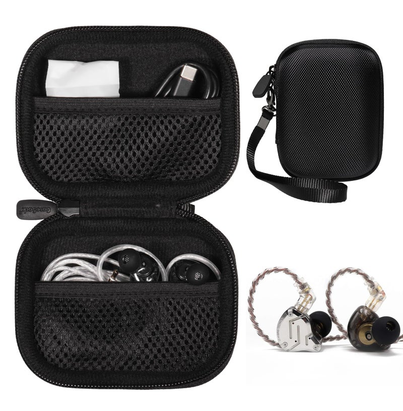 CaseSack case for KZ ZS10 Pro, Linsoul 4BA+1DD 5 Driver in Ear Monitor, HiFi Metal Earphones (Black) (Black) - Image 1