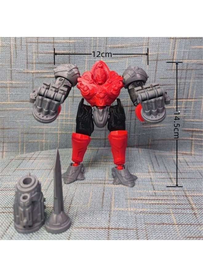 3D Printing Omega Robot Joint Doll Plastic Model Children Boys Movable Toy Ornaments Handset-Colour:Omega-grey Red Black - Image 1