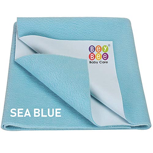 Bey Bee Beybee Waterproof Bed Protector for Born Babies and Kids, Small, Sea Blue (70 cm X 50 cm) - Image 1