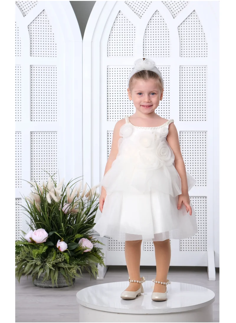 VIA BAMBINO Flower Baby Dress White 3160