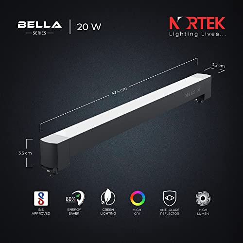 Nortek Bella 20W Track Light | LED Spot Light for Ceiling, Focus Lights for Wall & False Ceiling | Adjustable Track Lights for Home, Showroom | Modern Spotlight Design – Cool White, 2 - Image 3
