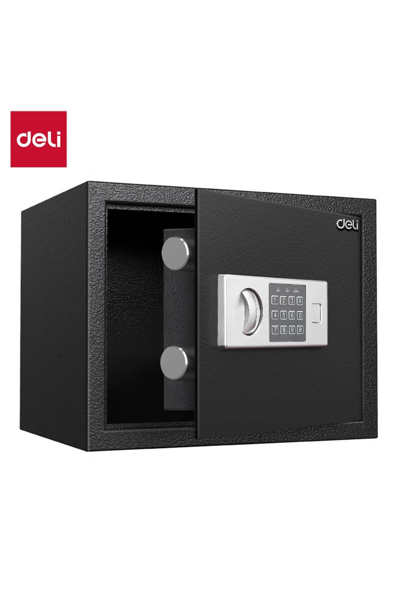 Deli Electronic Digital  Safe Box, (30x38x30m), Steel Security Safe with Digital Lock, 9kg ET523 Black - Image 1