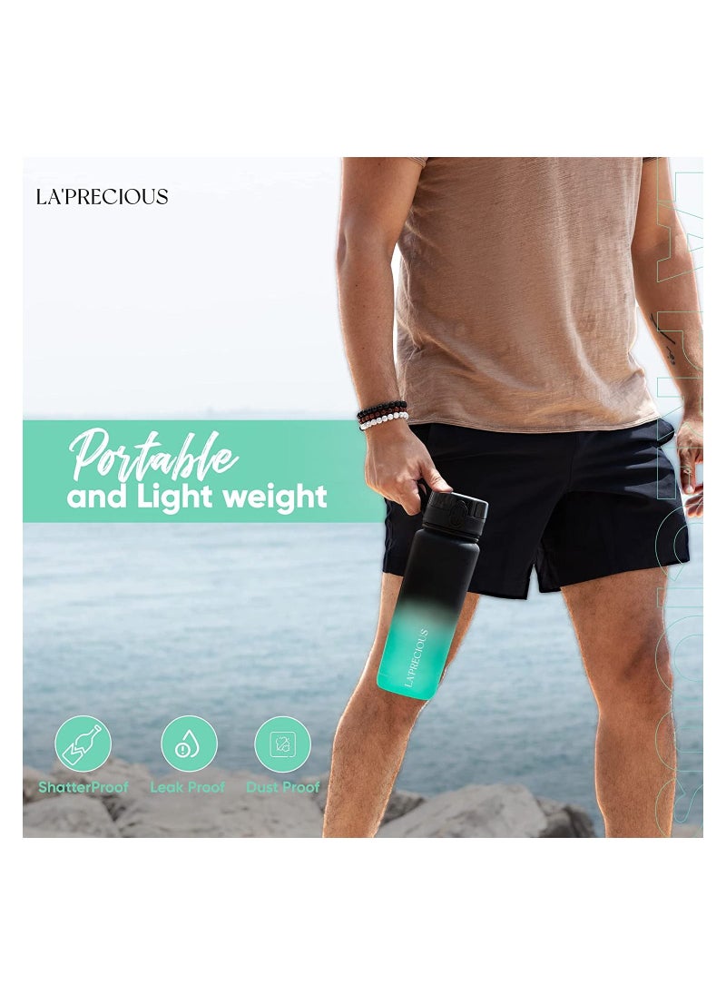 LA' PRECIOUS - 1L Water Bottle for Adults and Kids - USA Tritan Material Non-Toxic BPA Free - Fast Flow - Flip Top Leak Proof Lid and One Click Open - Image 1