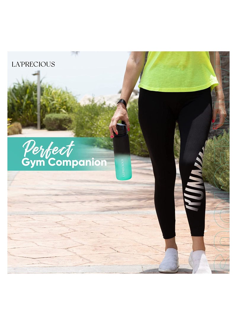 LA' PRECIOUS - 1L Water Bottle for Adults and Kids - USA Tritan Material Non-Toxic BPA Free - Fast Flow - Flip Top Leak Proof Lid and One Click Open - Image 1