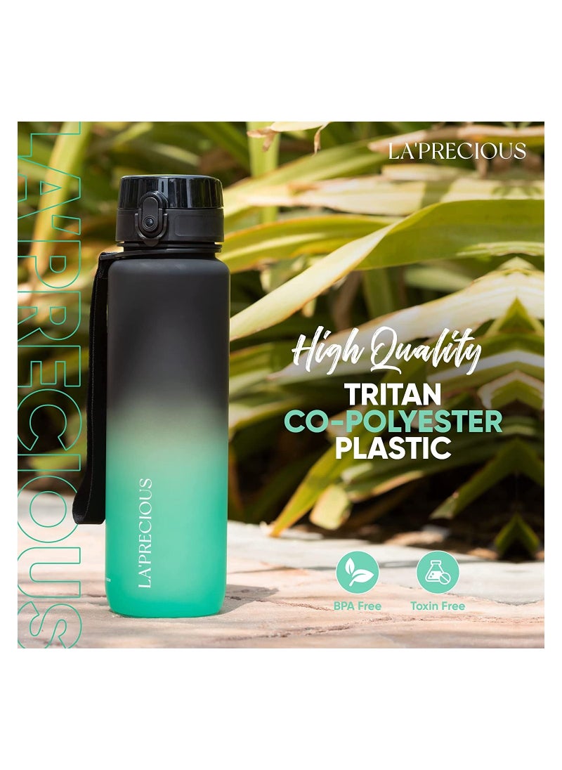 LA' PRECIOUS - 1L Water Bottle for Adults and Kids - USA Tritan Material Non-Toxic BPA Free - Fast Flow - Flip Top Leak Proof Lid and One Click Open - Image 1