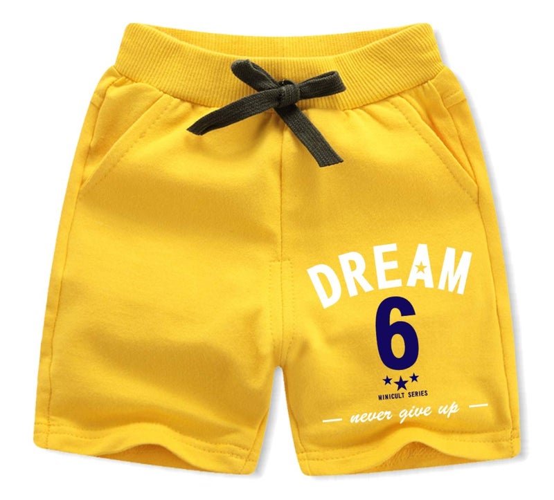 minicult Cotton Boys Shorts with Pocket and Drawstring with Fun Prints(Yellow)(Pack of 3)(3-4 Years) - Image 3
