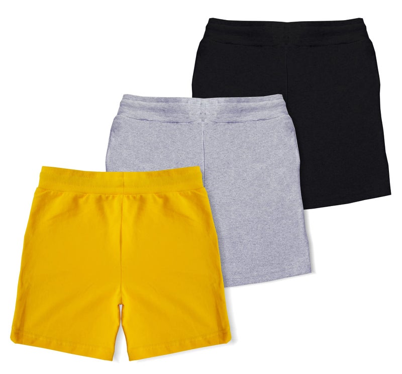 minicult Cotton Boys Shorts with Pocket and Drawstring with Fun Prints(Yellow)(Pack of 3)(3-4 Years) - Image 2