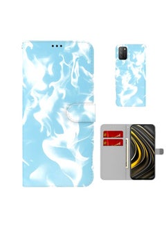 HuHa Case Cover For Xiaomi Poco M3 / Redmi 9 Power / Redmi 9T / Redmi Note 9 4G Cloud Fog Pattern Horizontal Flip Leather Case with Holder & Card Slot & Wallet Sky Blue 
