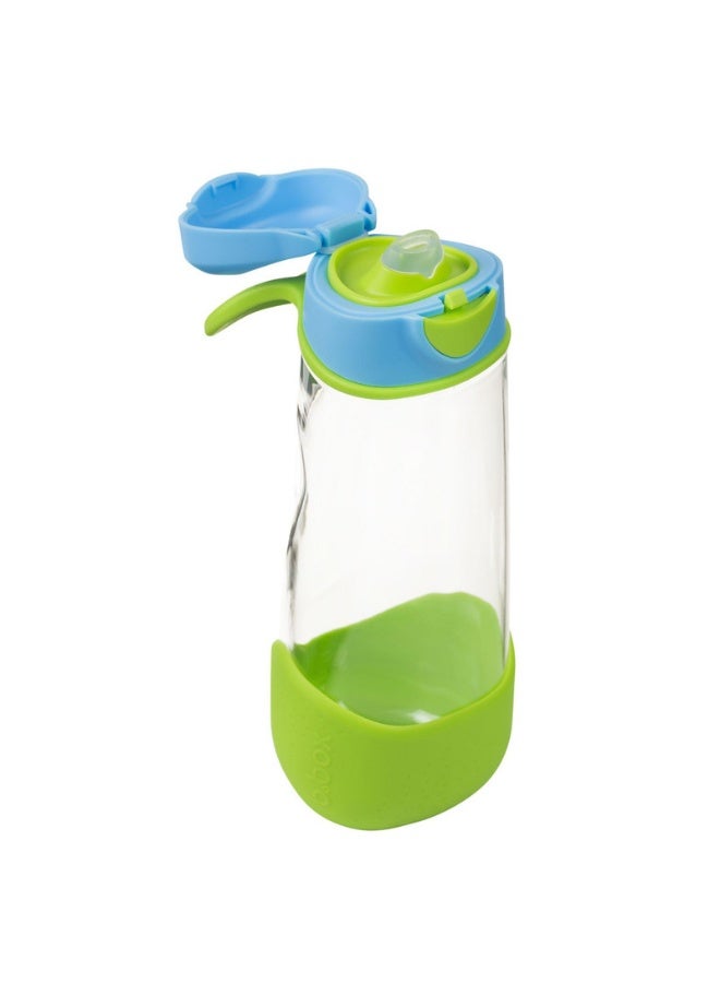B.Box Sport Spout Drink Bottle for Kids | Easy-Flow Silicone Spout | Leakproof Push Button Lid | Ergonomic Triangle Grip | BPA-Free Tritan™ Water Bottle | 15.2 fl oz | 600ml-Ocean Breeze - Image 1