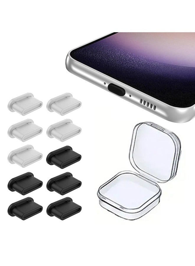 10Pcs USB C Dust Plug, USB Type C Anti Dust Cover+ Portable Storage Compatible with iPhone 15 Samsung Galaxy Google Pixel MacBook, Port Cover Type C - Image 1