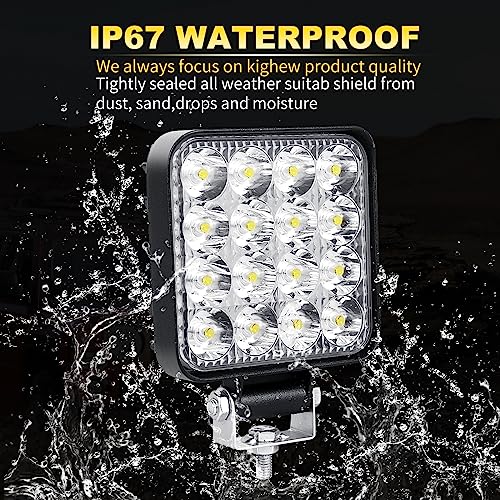 SKYWORLD led lights Offroad, 10pcs 3.34 inch 48W Square Spot Mini Driving Fog Light Work Lamp 12V 24V for Car Trucks 4x4 SUV ATV Tractors Excavator Boats Lighting, 6000K White - Image 4