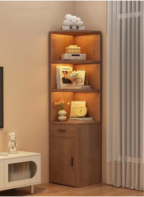 1-Piece Creative Display Shelf Corner Shelf Display Shelf Bookshelf Bookcase Storage Shelf With Drawers And Doors 50x50x180 cm