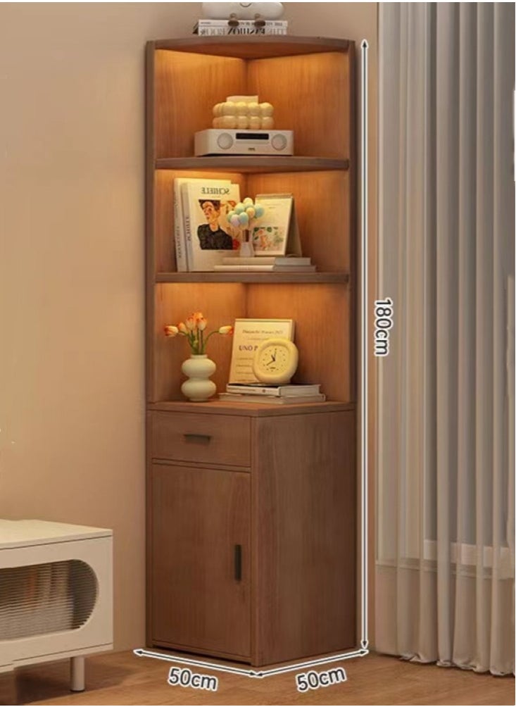 1-Piece Creative Display Shelf Corner Shelf Display Shelf Bookshelf Bookcase Storage Shelf With Drawers And Doors 50x50x180 cm