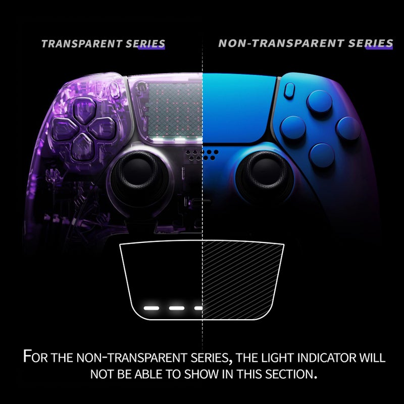 eXtremeRate Full Set Shell with Buttons Touchpad Compatible with ps5 Edge Controller, Chameleon Purple Blue Replacement Decorative Trim Shell Front Back Plates Compatible with ps5 Edge Controller - Image 5