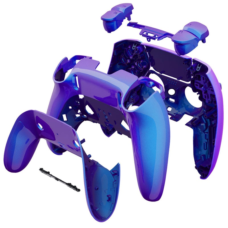eXtremeRate Full Set Shell with Buttons Touchpad Compatible with ps5 Edge Controller, Chameleon Purple Blue Replacement Decorative Trim Shell Front Back Plates Compatible with ps5 Edge Controller - Image 3