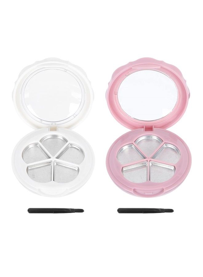 Beaupretty 2 Sets Empty Lipstick Palette with Mirror and Brush Refillable Eyeshadow Palette Box Cosmetics Storage Trays Containter for Lipstick Lip Balm Eyeshadow Blusher - Image 1