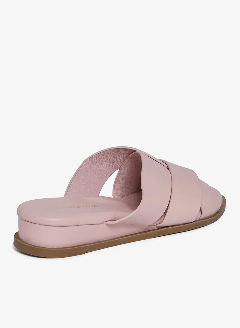 Geoomnii PINK Geoomnii Comfort Slide Sandals for Women – Cushioned Slip-On Casual Sandals for Daily Wear, Home, Travel & Walking for Women | Best Price UAE