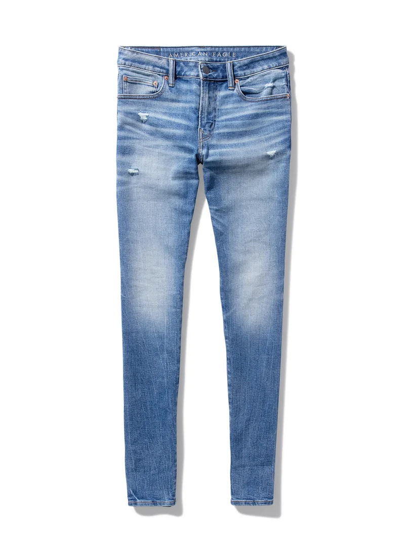American Eagle Airflex+ Mid Wash Skinny Fit Jeans