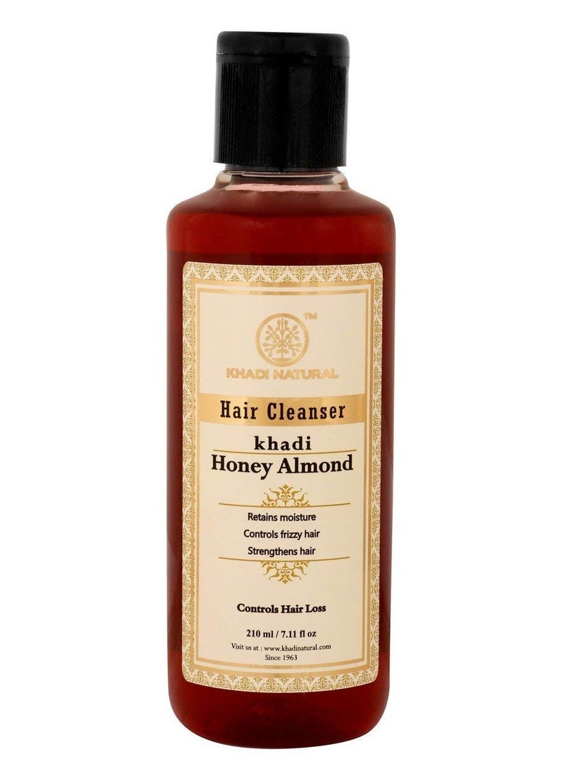Khadi Natural Khadi Natural Honey and Almond Hair Shampoo for Controlling Hair Fall Natural Shampoo for Healthy and Shiny Hair Suitable for All Hair Types 210ml  - Image 1