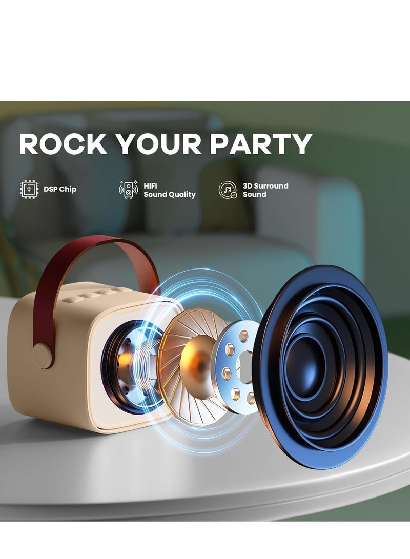 ELTRAZONE Karaoke Microphone 2 Pack – Wireless Bluetooth Microphones for Kids  Adults, Portable Handheld Singing Mic Set with Built-In Speaker, Echo  Volume Control, Rechargeable for Home, Family Fun, Birthday Parties – Beige – Model K1-L - Image 5