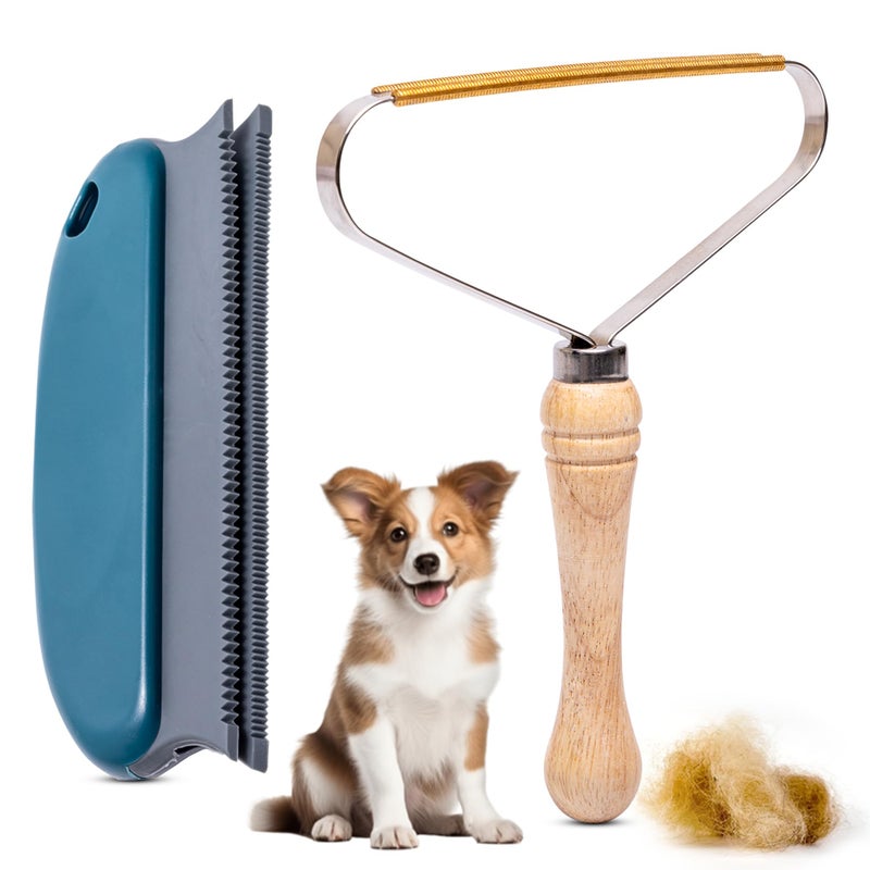 2Pack Pet Hair Removal Tool Lint Remover Carpet Scraper Shaver for Clothes and Carpets Dog Cat Hair Remover with Carpet Rake for CarRugsCouchFurniture Fur Cleaner Tool